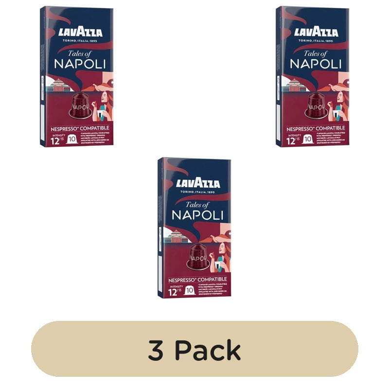 Lavazza Tales of Italy Napoli Nespresso Compatible Capsules, 10 pods per pack, British Import (Pack of 3)