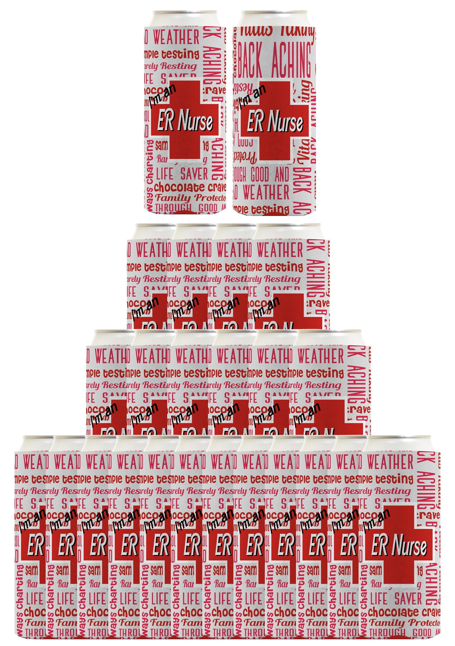 ThisWear ER Nurse Gifts for Women I'm a ER Nurse Essential Attributes  24-Pack Ultra Slim Can Coolies ER Nurse