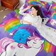 thumbnail image 4 of Erosebridal Purple Unicorn Bedding Full Size, Initial B Bed Set, Cartoon Monogrammed Reversible Bed in a Bag Full size, Super Cozy Room Decorative, 7pcs, 4 of 7