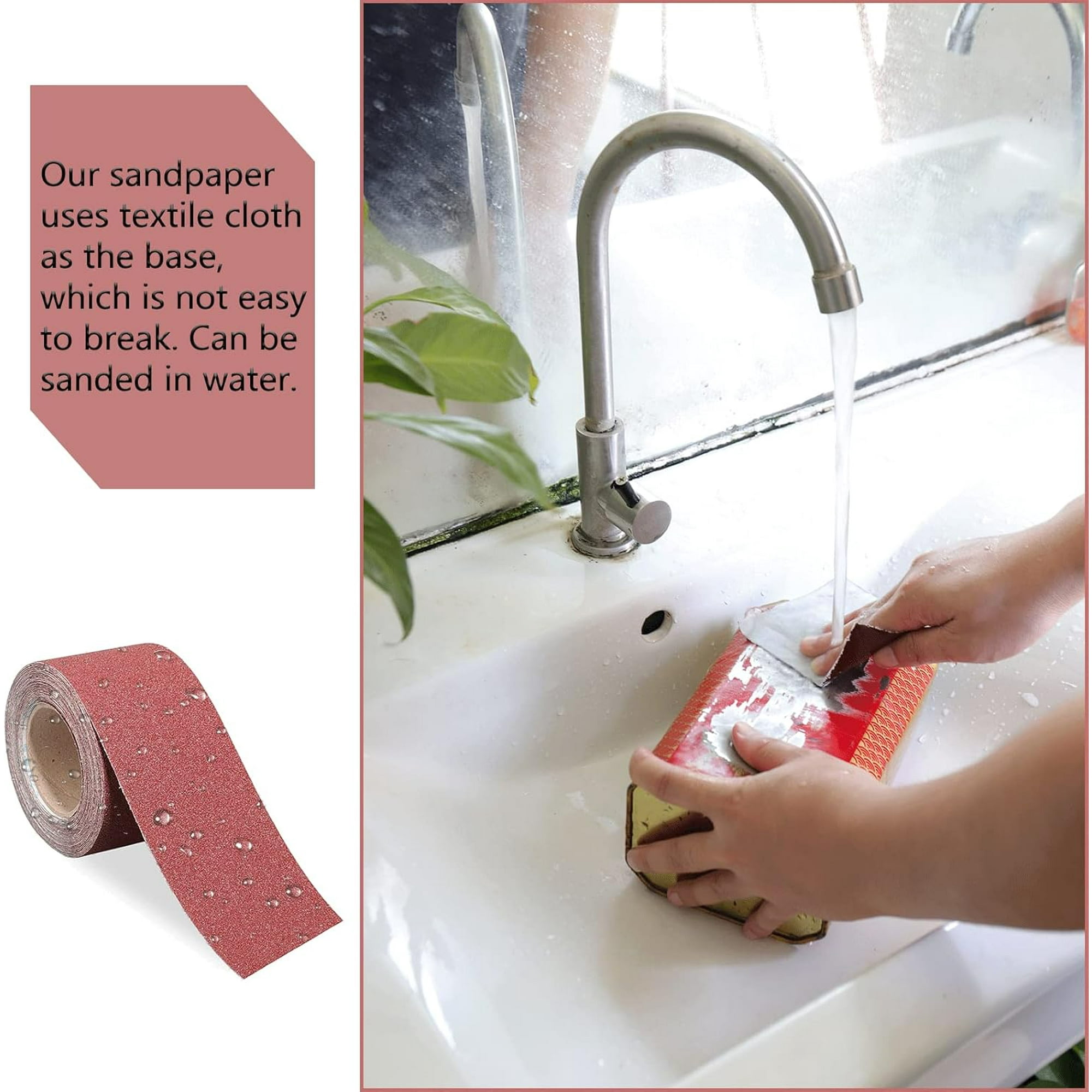 POWERTEC Rouleau De Papier Abrasif En Toile émeri Grain 49000 120, 3,8