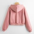 thumbnail image 4 of YOTMKGDO Zip Up Hoodie Women Essentials Hoodie Womens Sweatshirt Women Casual Solid Long Sleeve Zipper Hooded Sweatshirt Tops Womens Fall Fashion 2023 Womens Long Sleeve Tops, Pink+L, 4 of 7