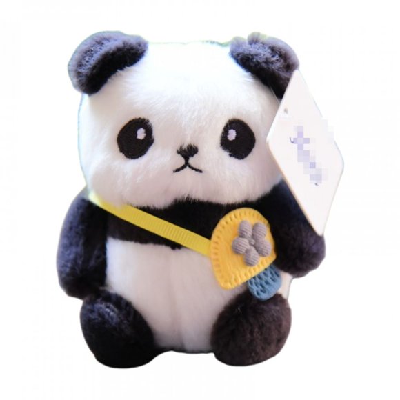 Girls Super Cute Messenger Bag Soft Plush Sitting Panda Keychain, Key Chain, Couple Plush Toy