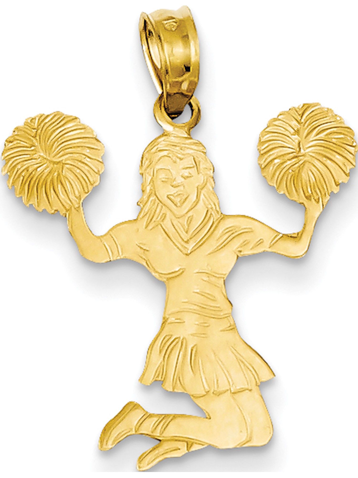 Jewelry by Sweet Pea 14k Yellow Gold Cheerleader Jumping with PomPom