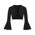 thumbnail image 2 of YUTK Vestes pour Femmes en Liquidation, Veste Rétro à Manches Longues Évasée Ajustée en Tricot pour Femmes (Noir, TTG), 2 of 7