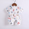 thumbnail image 2 of mgoYE Toddler Boy Clothes Gender Neutral Baby Clothes Cotton Short Sleeve Pants Footless Coming Home Outfit Boy Girl|Purple 3-6 Months, 2 of 5