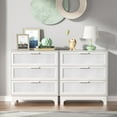 thumbnail image 3 of Eumyviv 3 Drawer Dresser, White Rattan Dresser for Bedroom Chest of Drawers for Living Room Bedroom, White H0151, 3 of 11