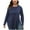 Navy, variant on Elainilye Fashion Women Under Scrub Shirts Long Sleeve Plus Size Tops V-neck Solid Loose Undershirt Blouse,Black