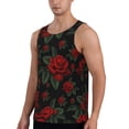 thumbnail image 2 of Fotbe Roses Pattern Men's Quick Dry Workout Tank Top Gym Muscle Tee Fitness Bodybuilding Sleeveless T Shirt Breathable Workout Shirt-Large, 2 of 9