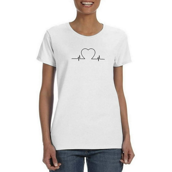 Heartbeat Line Shaped T-Shirt Women -Smartprints Designs, Female XX-Large