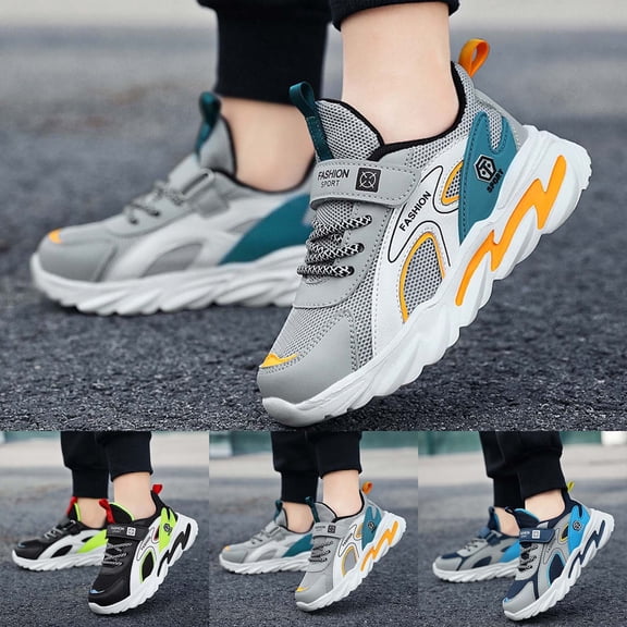 Boys' Mesh Sneakers Summer Running Shoes Lightweight Breathable Comfort Blue 5 5 Y-6 Y