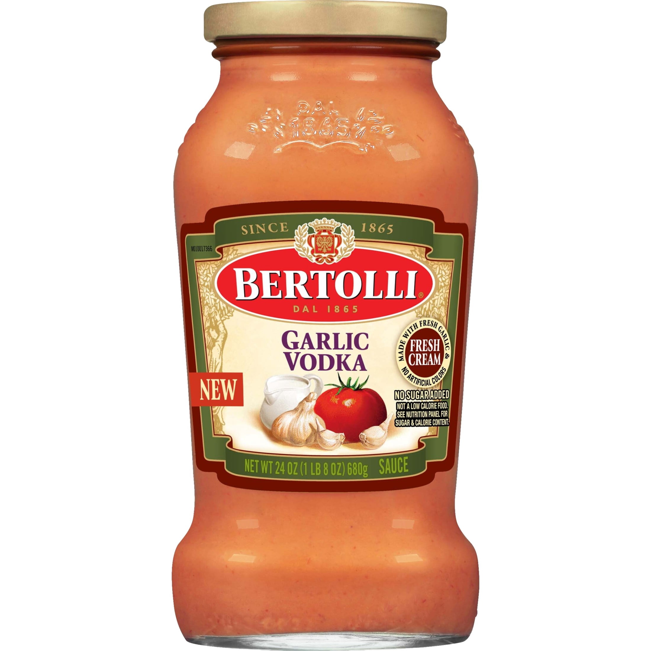 (6 pack) Bertolli Garlic Vodka Sauce, Italian Tomato Sauce with Cream, 24 oz