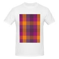 thumbnail image 4 of Bingfone Purple Yellow Buffalo Plaid Men'S Loose Fit Short-Sleeve Pocket T-Shirt, 4 of 7