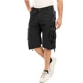 thumbnail image 5 of Men's Classic Flight Short  Basic Cargo Short Below Knee Shorts Capri Pants Elastic Waist Cargo Shorts Cotton Relaxed Fit Outdoor Multi Pocket Work Shorts, 5 of 8