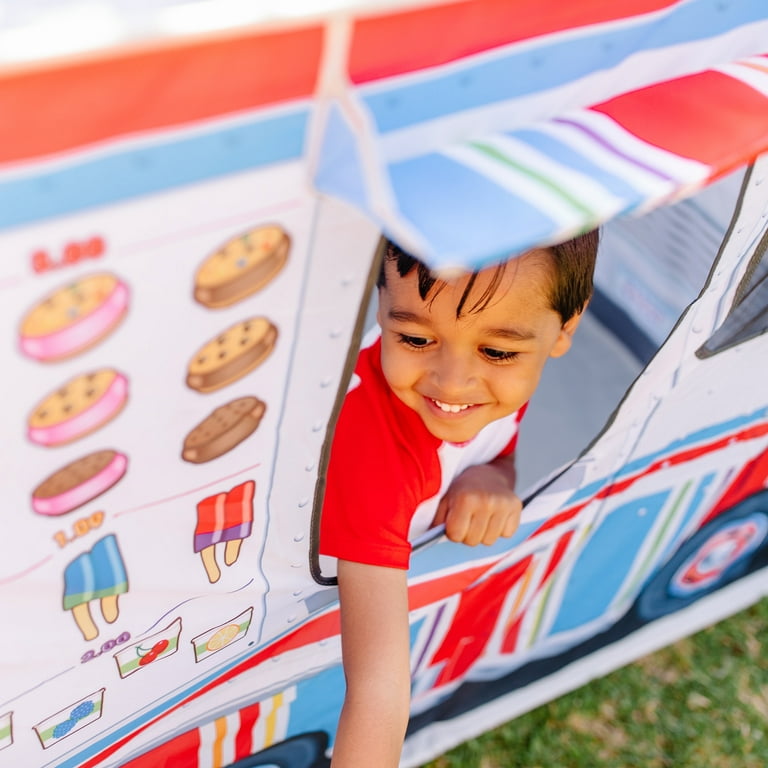 Melissa Doug Fabric Double Sided Food Truck Play Tent Ice Cream And BBQ