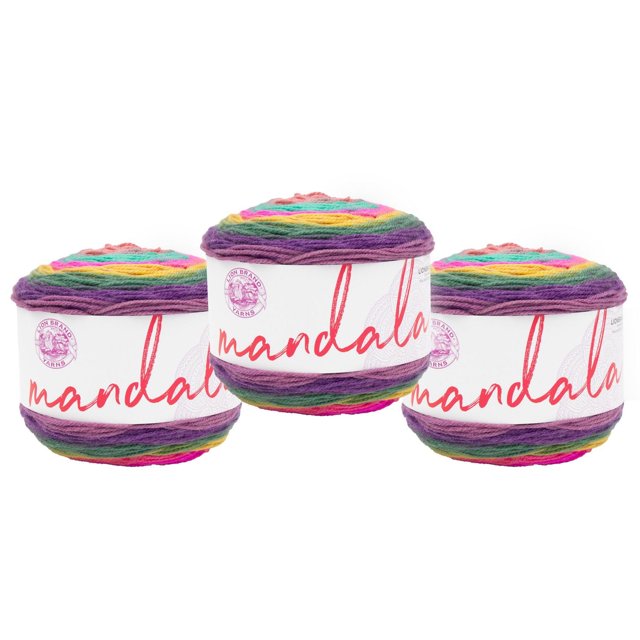 Lion Marque Yarn Mandala Multicolor Light DK Acrylique 3 Pack Fil