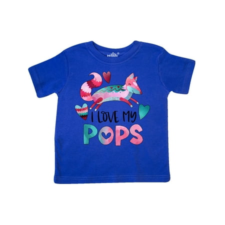 

Inktastic I Love My Pops Pink and Blue Fox with Hearts Gift Toddler Boy or Toddler Girl T-Shirt
