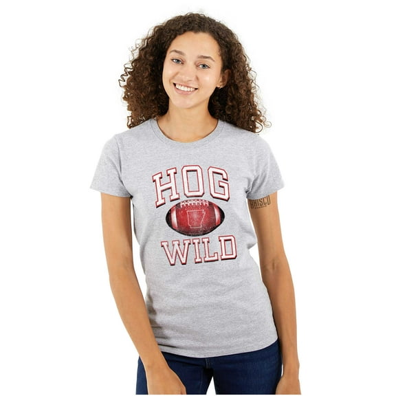 Arkansas Hog Wild AR Gameday Pride Womens Slim Fit Graphic Tee Brisco Brands S