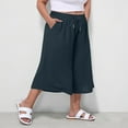 thumbnail image 7 of biudgviw Wide Leg Capri Pants for Women Comfy High Waisted Capris Palazzo Pajama Pants Plus Size Cropped Summer Beach Pants with Pockets, 7 of 7