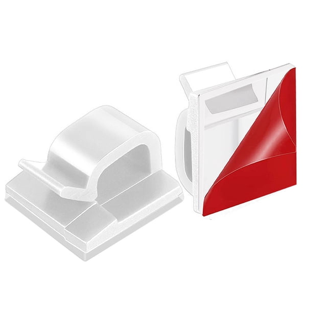 de 60 soportes para cables, clips para cables para exteriores, organizador de gestión de cables