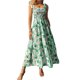 thumbnail image 1 of VISgogo Vestido casual para mujer Estampado floral / Diseño de color sólido Sin mangas Doble correa lateral Pliegues en el pecho Vestido largo de playa VISgogo  moda, 1 of 5