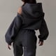 thumbnail image 5 of Conjunto de 2 Piezas para Mujer: Sudadera con Capucha de Gran Tamaño, Pantalones Deportivos Y2K, Ropa de Otoño Gris XXL, 5 of 6