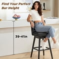 thumbnail image 2 of TEWLOSS Swivel Bar Stools Set of 4, 30" Bar Height Faux Leather Chairs with Back for Home Bar, Black, 2 of 10