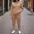 thumbnail image 6 of Sweatsuits for Women Set 2 Piece Jogging Outfits Long Sleeve Hoodie Sweatshirt Sweatpants Tracksuit Camel XL, 6 of 7