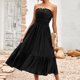 thumbnail image 2 of Vestido largo elegante para mujer, color sólido, para mujer, con hombros descubiertos, cuello oblicuo, atuendo diario FLhrweasw Para estrenar, 2 of 9