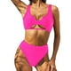 thumbnail image 2 of Bikini cómodo para mujer, traje de baño de dos piezas calado sólido, conjunto de ropa de playa OAVQHLG3B Store  lin121212, 2 of 4