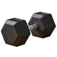 thumbnail image 1 of Soozier 40lbs Rubber Dumbbells Weight Set for Body Fitness Training Home Office, 1 of 9