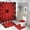 style-1, variant on Red Spider Web Black Cartoon Shower Curtain Bathroom Sets Toilet Lid Rug, Bath Mat And Contour Mat, Shower Curtain 4Pcs