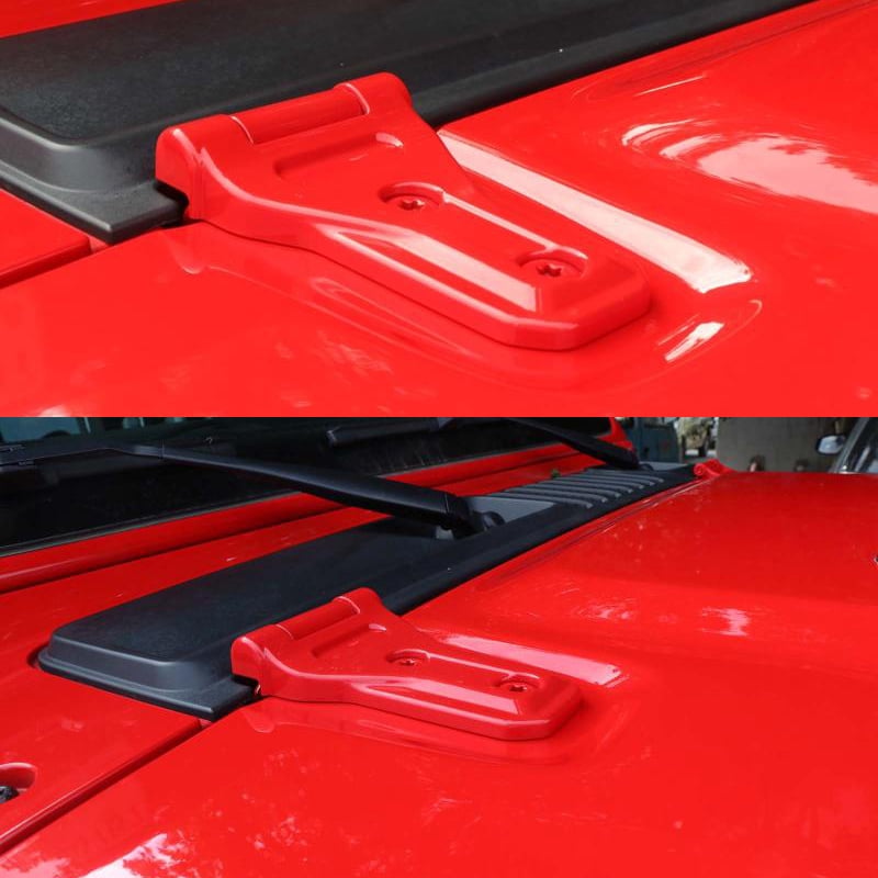 2Pcs Car Front Engine Hood Hinge Cover Buckle Trim Exterior Accessories Decoration Trim For Jeep For Wrangler JL JLU 2018-2021