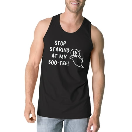 Stop Staring At My Boo Mens Black Tanks Couple Halloween Shirt Idea