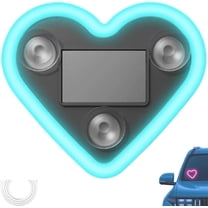 Solar Powered Wireless LED Heart Shape C-Pillar Neon Light with Light Sensor, 2026 New Car Solar Heart LED Lights Neon Signs for Automotive Interior Decor Eco-Friendly Modern Stylish Light Blue