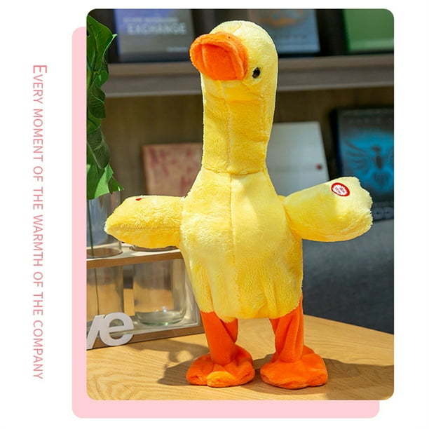 Juguete de pato parlante, juguete de pato parlante, lindo pato cantor, juguete de peluche educativo, artesanía excepcional