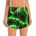 thumbnail image 4 of Lsque Green Lightning Printed Women's Running Shorts with Liner Pockets,Elastic Quick Dry Workout Athletic Gym Yoga Shorts,Womens High Waist Shorts-Medium, 4 of 9