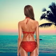 thumbnail image 5 of Dreamtimes 2 Pcs Swimsuit Red Christmas Snow Holiday Womens Top Halter Beach Bathing Bikini Set, Small, 5 of 6