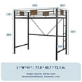 thumbnail image 5 of Allewie Metal Twin Size Loft Beds Frame with Stairs & Full-Length Guardrail, Space-Saving, Black, 5 of 7