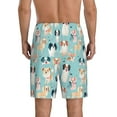thumbnail image 3 of Kdxio Colorful Dog Print Mens Sleep Shorts Bottoms Soft Comfy Pajama Wear Pants with Drawstring Pockets, 3 of 7