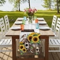 thumbnail image 4 of Table Runners 90 Inches Long Dress Scarves, Yellow Sunflowers Farmhouse Coffee/Dining/Kitchen Table Runner for Living Room, Western Star Farmhouse White Wooden 13x90 Inch, 4 of 9