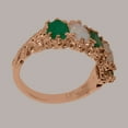 thumbnail image 4 of LBG British Made 18k Rose Gold Natural Emerald & Opal Womens Eternity Ring - 33 size options - Size 11.75, 4 of 8