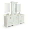 thumbnail image 5 of Ariel Stafford 85 In. Double Rectangle Sink Vanity Set With White Quartz Countertops In White, 5 of 11