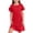 Red, variant on Loopsun 5-15 Years Big Girls Short Sleeve Round Neck Ruffled with Pockets Casual Dress Red, 11-12 Years
