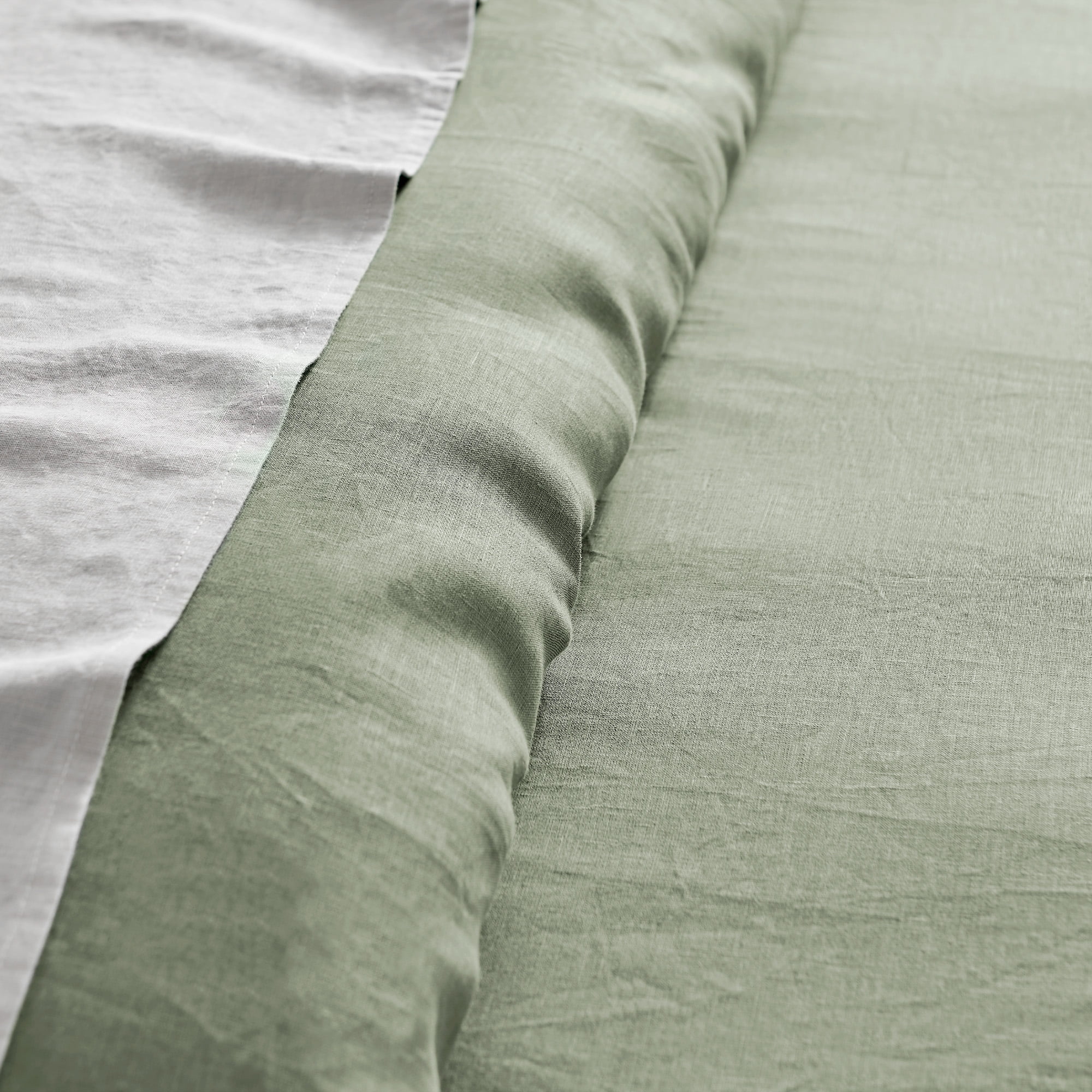 Levtex Home - 100% Linen - Queen Duvet Cover - Washed Linen - Sage Green - Duvet Cover Size (90x94in.)