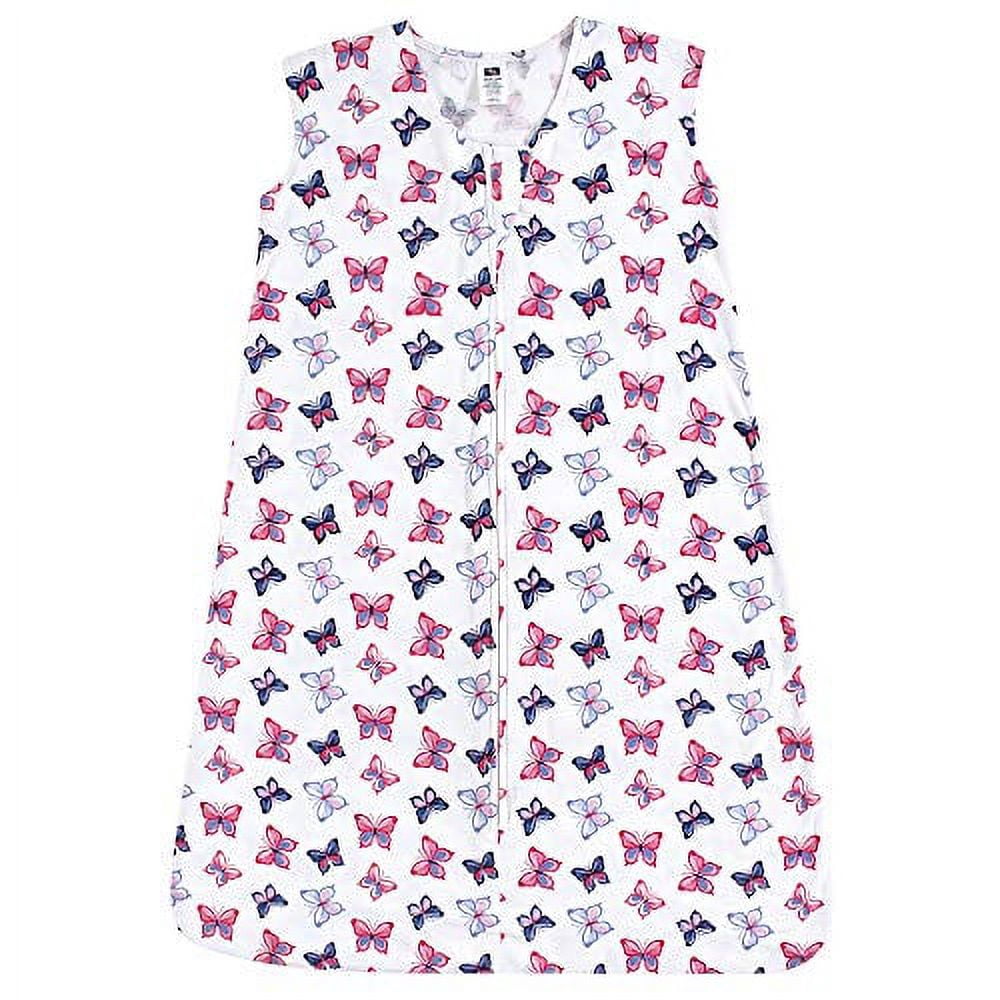 Hudson Baby Infant Girl Cotton Sleeveless Wearable Sleeping Bag, Sack, Blanket, Butterflies, 6-12 Months