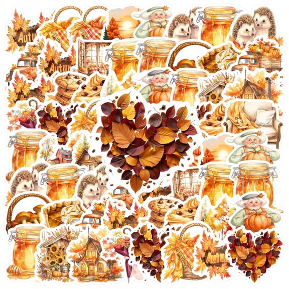 35pcs-100pcs Cozy Stickers Stationery Stickers Autumn Stickers Teacher Reward Stickers for Laptops Suitcase Fridge