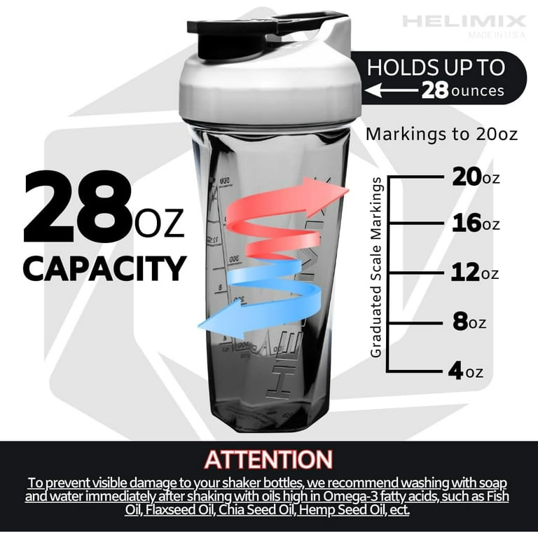  HELIMIX 2.0 Vortex Blender Shaker Bottle Holds upto 28oz, No  Blending Ball or Whisk, USA Made, Pre Workout Protein Drink Cocktail Shaker  Cup, Weight Loss Supplements Shakes