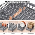 thumbnail image 4 of Escurridor de platos extensible de acero inoxidable gris Urackify, 4 of 9