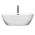 thumbnail image 3 of Soho 68 Inch Freestanding Bathtub in White with Floor Mounted Faucet, Drain and Overflow Trim in Matte Black, 3 of 7