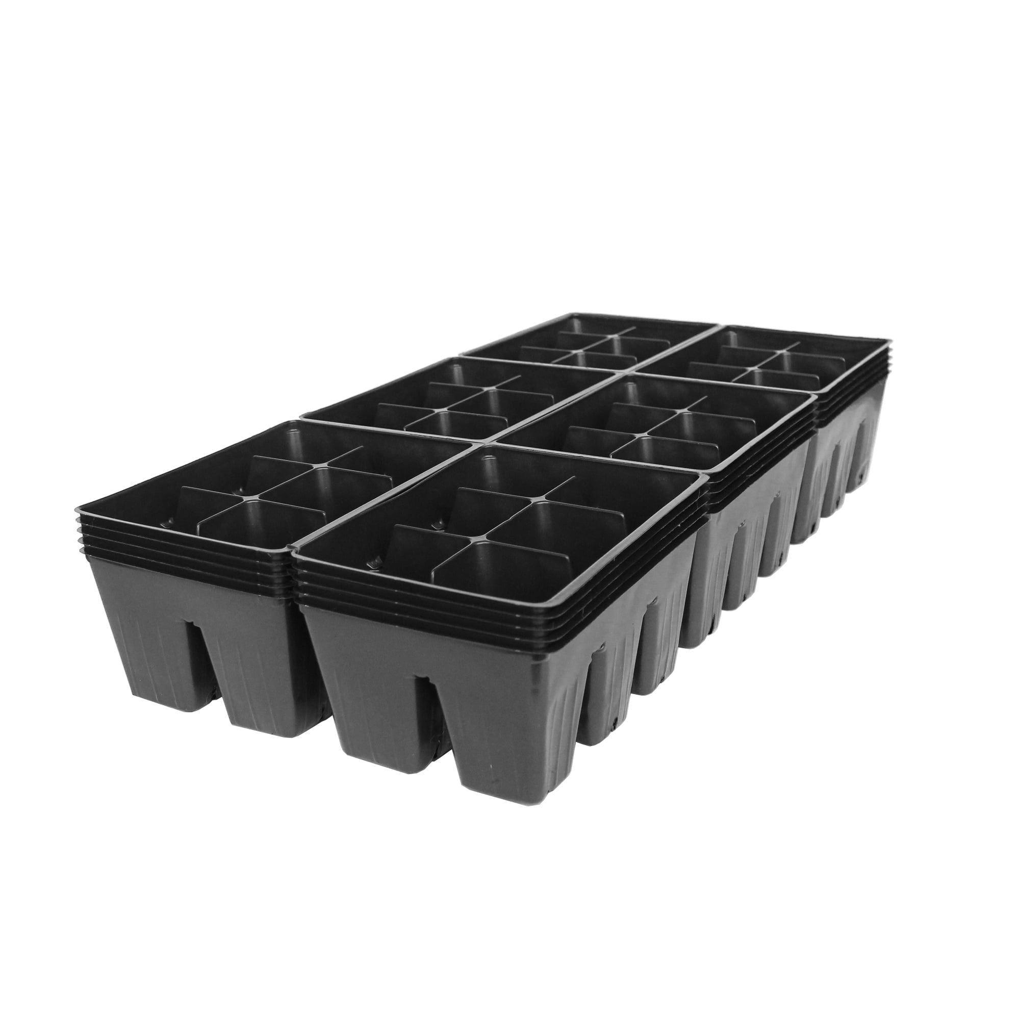 Greenhouse Gardening 5 Sheets of 32 Planting Pot Cells Each Perforated Handy Pantry Black Plastic Garden Tray Inserts 2x2 Nested x8 Configuration Nursery 